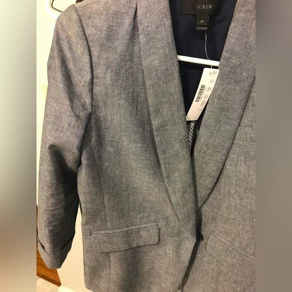 Jcrew NWT linen Women's Blazer jacket size 0p cute - Picture 5 of 9